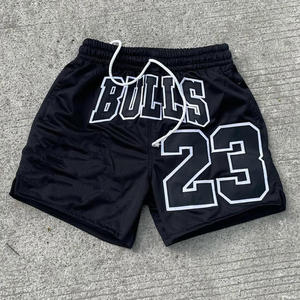 Pantalones cortos de baloncesto de verano, pantalones cortos de malla para gimnasio, pantalones cortos personalizados para correr, entrenamiento deportivo, entrenamiento físico informal, Jogging, estampado de punto para hombre - Product Image 2