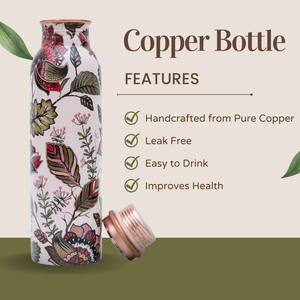Pure Copper Water <b>Bottle</b> for Daily Drinking Ayurvedic Health Benefits Leak Proof Design Handmade Copper Water <b>Bottle</b> - Product Image 3