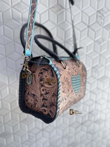Sac à main Speedy en cuir sculpté à la main de haute qualité, style bohème gypsy, sac à bandoulière fait main, élégant, pour femmes, style western - Product Image 2