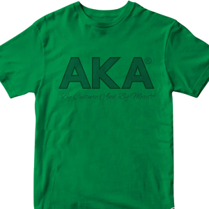 T-shirt en chenille verte AKA pour femme, broderie de lettres grecques, col rond décontracté, qualité supérieure, coupe confortable - Product Image 1