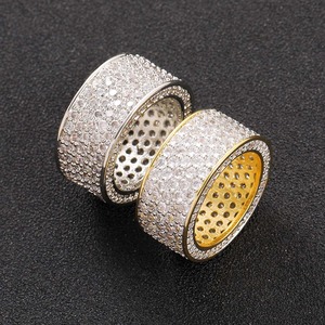 Fully <b>Iced</b> Out Gold and Silver Diamond Style Moissanite <b>Ring</b> Luxury Hip Hop Accessory for Men Trendsetters & Gift Business - Product Image 4