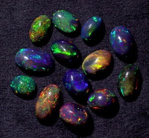 AAA Ethiopian Black Opal Cabochon <b>7</b>-9mm Welo <b>Fire</b> Opal Loose Gemstone Jewelry Making Wholesale Supply - Product Image 6
