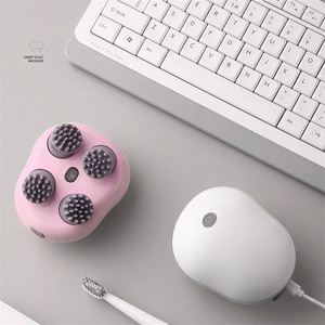 Portable <b>Electric</b> Silicone Scalp <b>Massager</b> <b>Head</b> Spa Comfortable One Button Control for Human and Cat Massage - Product Image 4