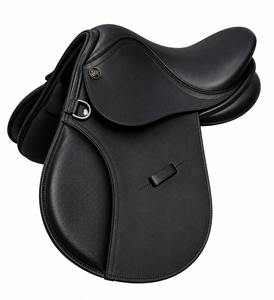 Silla de montar de cuero para salto ecuestre para niños (10”–15”) con armazón de fibra flexible y paneles de lana flocada - Product Image 1