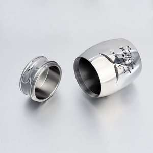 Cercueil funéraire en velours pour cendres humaines, gravé à la main en aluminium bleu foncé, magnifique et paisible, pour commémoration et crémation - Product Image 4