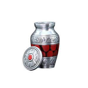 Urne funéraire respectueuse pour cendres, en aluminium bleu foncé, gravée à la main, avec entonnoir, magnifique, paisible, décorative, moderne et antique - Product Image 1