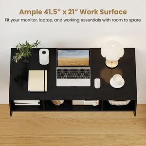 Scrivania per Laptop Sospesa a Parete con 3 Scomparti Portaoggetti - Product Image 6