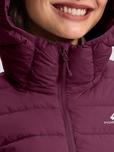Women Quilted Hooded Puffer Jacket Solid Color Winter Wear Full Sleeve Polyester Wadding <b>Zipper</b> Closure - Product Image 5