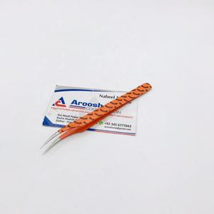 Pince à épiler professionnelle de volume pour cils en acier inoxydable d'isolation orange de haute qualité - Product Image 3