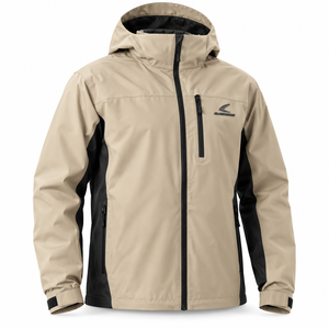 Chaqueta de Esquí Impermeable con Capucha para Hombre Blackhorse, Color Beige y Negro, con Cierre, Estilo Deportivo, para Otoño, Corte Regular, Ligera - Product Image 1