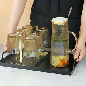 Ensemble de pichet à eau en verre transparent de 1200 ml avec 6 verres à boire, ensemble de vaisselle pour la maison, la cuisine et le restaurant - Product Image 1