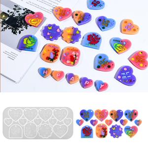 Moule en silicone pour pendentif porte-clés en résine, lettre d'amour pour la Saint-Valentin - Product Image 2