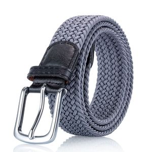 เข็มขัดยืดแบบถักยืดหยุ่นสำหรับผู้ชาย/ผู้หญิง/เด็กชาย/เด็กหญิง สีดำ สีขาว สีแดง สีเทา สีกาแฟ สีกากี สีน้ำเงินกรมท่า สีเขียว; ไซส์ 4 - Product Image 2