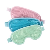 Masque oculaire en gel chaud/froid 22*11cm avec perles de gel, pour le front et les yeux, anti-rides, anti-cernes, en PVC et coton, avec couverture en gel