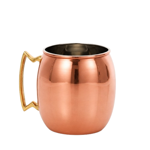 Mug Moscow Mule en cuivre massif au design attrayant, fait main, martelé, avec poignée en laiton, prix abordable - Product Image 1