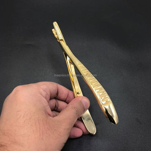 Pinzas Profesionales Multifuncionales de Acero Inoxidable de Grado Quirúrgico con Baño de Oro de 24K para Extensiones de Cabello con Microperlas - Product Image 3