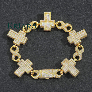 กำไลข้อมือเพชรเพาะเลี้ยงสีขาวทองคำขาว 925 ทรงกลมเจียระไนแบบบริลเลียนท์ หรูหราสำหรับทุกเพศ ใส่ได้ทุกวัน รับรองโดย IGI - Product Image 4