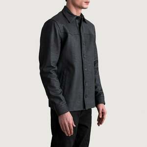 Stylish men's <b>real</b> <b>leather</b> <b>jacket</b> featuring a classic slim-fit cut, multiple utility pockets, and durable hardware throughout. - Product Image 2
