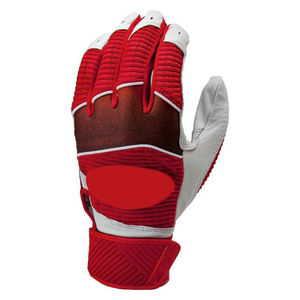 Nouveaux gants de softball pour jeunes, couleur blanc et rouge, ajustement confortable, en cuir, avec sangles. - Product Image 2