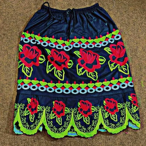 Women's Cotton Woolen Skirts Long Short Floral Embroidered Lace <b>Decorations</b> Casual Mini Vintage Style Wholesale Rates Available - Product Image 4