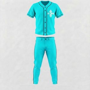 Ensemble de baseball pour hommes de haute qualité, matière 100% polyester, col en V, impression par transfert par sublimation par RIVIAN ATLANTIC - Product Image 2