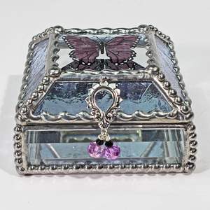 <b>Vintage</b> Luxury Clear Glass <b>Jewelry</b> <b>Box</b> with Butterfly Metal Lock Customizable Glass Trinket Storage Gift & Home Decor - Product Image 5