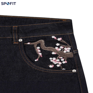 Jeans Rectos de Cintura Alta con Bordado, Estilo Holgado, para Mujer, Moda Urbana, Tela Denim, Verano 2026 - Product Image 4