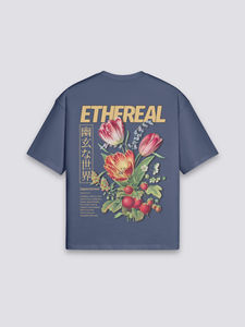 เสื้อยืดลายดอกไม้ญี่ปุ่น ระบายอากาศได้ดี ซักน้ำได้ ผ้าฝ้ายแท้ แบรนด์แฟชั่น เสื้อยืดแขนสั้น - Product Image 5