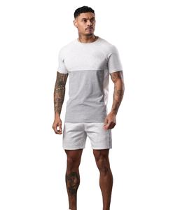 Venta caliente Ropa de verano Ropa deportiva para hombres Conjunto doble Gimnasio Camisa de color sólido y pantalones cortos Conjunto de 2 piezas Jogger Conjunto doble para hombres - Product Image 1