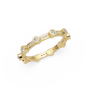 Custom Wedding <b>Ring</b> 14K Pure <b>Gold</b> Round Lab Grown Diamond <b>Ring</b> Bezel <b>Set</b> Eternity Band <b>Ring</b> For Women Fine Jewelry Bridal <b>Rings</b> - Product Image 3