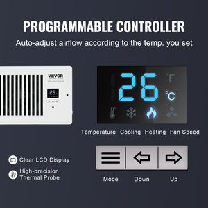Ventilatore Silenzioso per Bocchette di Ventilazione con Termostato e Telecomando Regolabile per Sistemi HVAC con 4 Fori da 12 Pollici - Product Image 4