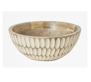 Bol de service en bois fait main au design classique, écologique, léger, durable, résistant à la chaleur, idéal pour les soupes, les salades et la vaisselle de fête - Product Image 5