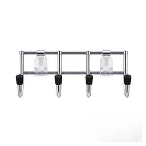 Wall Mounted Metal 4 Hook Coat <b>Rack</b> Over Door Hook Organizer for Entryway Bathroom Bedroom Clothes Towel Bag Hat Storage Holder - Product Image 1