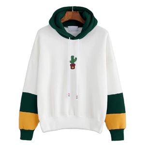 Jersey con bordado de alta calidad para mujer, Jersey de estilo de calle, sudaderas con paneles de contraste y capucha empalmada, novedad - Product Image 4