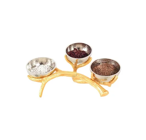 Cuencos Modernos de Acero y Latón con Diseño de Hojas Decorativas, Cuenco para Frutas, Cuenco para Nueces, para Encimeras y Mesas del Hogar - Product Image 4