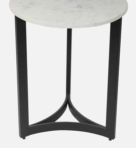 Modern <b>Marble</b> <b>Top</b> <b>Console</b> <b>Table</b> with Black Metal Trestle Base for Living Room Furniture - Product Image 2