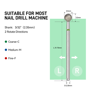 Yaqin Professionele Hoge Kwaliteit Dode Huid Nagelreiniger Accessoires Tool Cuticula Schoon Efile Gouden Diamant Nail Boor Bit - Product Image 5