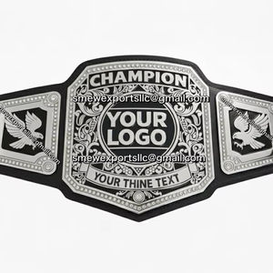 Ceintures de championnat personnalisées de boxe, taekwondo, MMA, jiu-jitsu, karaté - Matériel PU écologique, ceintures de lutte unisexes, poids lourd, or - Product Image 2