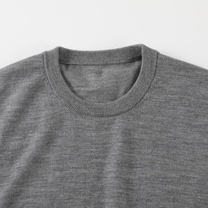 Suéter de Punto con Cuello Redondo, Color Gris Sólido, Manga Larga, Corte Regular, para Otoño, 100% Acrílico, Estilo Pullover, Producción Harry Johnson - Product Image 3