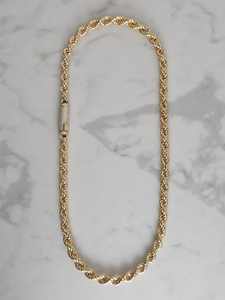 สร้อยคอเชือกถักแบบหนา สไตล์ใหม่ ขนาด 6 มม. ประดับเพชรเทียม ตัวล็อคแบบเกี่ยว  ทำจากเงินแท้ 925 ชุบทอง 18k  วัสดุสแตนเลส สำหรับผู้ชาย - Product Image 4