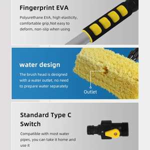 <span class=keywords><strong>Brosse</strong></span> de <span class=keywords><strong>lavage</strong></span> de voiture télescopique à poils souples en EVA, outil de nettoyage pour le detailing de camions, bateaux et voitures - Product Image 5