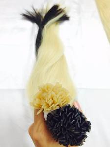 Extensions de cheveux à la kératine Extensions de pointes plates de couleur blonde Cheveux de très haute qualité prêts à expédier - Product Image 6