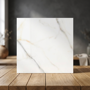 Carreaux de sol en céramique de porcelaine brillante Arctic Imperial 600x600mm, design marbre, 60x60cm, 24x24 pouces - Product Image 1