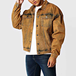 Blouson Bomber en Jean Délavé Vintage pour Homme, Veste Décontractée Tendance, Blouson de Baseball en Jean Personnalisé pour Homme, Veste Streetwear Zippée - Product Image 2