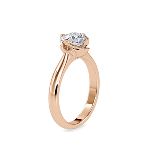 Anillo de compromiso clásico de lujo en plata 925 con diamante solitario redondo de moissanita, regalo para ella - Product Image 6