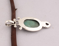 Pendentif en turquoise tibétaine naturelle serti de pierres, en argent sterling 925, vente en gros, pierre précieuse turquoise authentique, fait main
