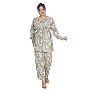 Nuevo Diseño Vintage, Estampado Tropical Dulce, Antiarrugas, Conjunto de Pantalones de Dos Piezas para Mujer de Alta Calidad, Holgado, Formal, para Uso Diario, Venta al Por Mayor - Product Image 2