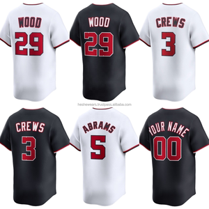 Camiseta de Béisbol Personalizada para Hombre, 100% Poliéster, Transpirable, Manga Corta, Números del Equipo Impresos, Uniformes para Adultos, Blanco, Negro, Rojo - Product Image 2