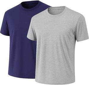 T-shirt pour homme en polyester/coton imprimé sérigraphié, anti-plis, écologique, respirant, léger, séchage rapide, col en V, pour usage quotidien - Product Image 1