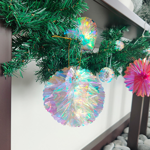 Decoración de techo de graduación adorno de árbol de Navidad película iridiscente 13cm - Product Image 5